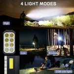 Verilux  Torch Lights Rechargeable 1200mAh Solar Emergency Light for Home 1000 Lumens Led Flashlight with 4 Modes & COB Side Light Power Cut 984Ft / 300M Long Range Searchlight for Fishing and Camping