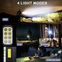 Verilux  Torch Lights Rechargeable 1200mAh Solar Emergency Light for Home 1000 Lumens Led Flashlight with 4 Modes & COB Side Light Power Cut 984Ft / 300M Long Range Searchlight for Fishing and Camping