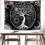 HASTHIP  Tree of Life Tapestry Black and White Tapestry Galaxy Space Tapestry Black Aesthetic Tapestry Wall Hanging for Bedroom (50¡Á60 Inches)