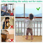 SNOWIE SOFT Baby Safety Net for Balcony Baby Protection Stairway Safety Net Protector with 25 Nylon Ropes and 15 Plastic Buckle Safety Banister Stair Mesh for Baby Toddler Decent Mesh Fabric (White)