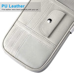 STHIRA Leather Car Sun Visor Organizer Auto Interior Accessories Pocket Organizer Truck Storage Pouch Holder with Multi-Pocket Net Zipper(Gray)