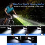 Proberos  800LM Cycle Light Set, Rechargeable Super Bicycle Lights, Runtime 8+ Hours, 6 Lighting Modes, Waterproof Bike Front Head Light and Back Tail Rear Light Reflectors for All Bike,Mountain