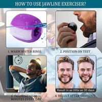 MAYCREATE  3pcs Face Jawline Exerciser for Women Men, Slim and Tone Your Face Neck and Jaw - Helps Reduce Stress and Cravings - Facial Exerciser