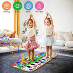PATPAT  Kids' Piano Mat, Musical Mat Piano Keyboard Play Mat Floor Music Mat for Toddlers, Early Educational Music Toys Gift for Boys Girls 1-3 Years Old (11.8x31.5 inch)