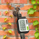 HASTHIP Drip Irrigation Timer for Garden Farm, Irrigation Water Timer with Rainy Sensor + Multi Programs Automatic Watering System, Waterproof Digital Irrigation Timer System for Lawns