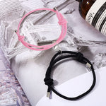 SANNIDHI  Couple Bracelets Romantic Heart Pendent Gift Wrist Braided Rope Bracelet with Velvet Bag for Men Women Couple Lovers Boyfriend Girlfriend Gift
