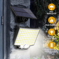 ELEPHANTBOAT® 106 LED Motion Sensor Solar Light Outdoor Waterproof IP65, Solar Led Light for Outdoor with Remote Control, Solar Lights 120° Lightin Angle Solar Wall Lights with 5 m Cable