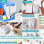 Zeitel® Mini Bluetooth Thermal Printer, Portable Label Printer Inkfree Printer for Android & iOS System, Black on White Thermal Printer with 10 Roll of Print Paper, Stickers, Blue