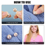 SANNIDHI  6 PCS Pearl Brooch Safety Pins for Women Girls, Anti-Exposure Neckline Safety Jewerly Accessory Sweater Shawl Clips Gifts