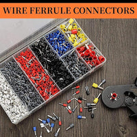 HASTHIP® 1200pcs Electronic Wire Ferrules Kit, Assortment Ferrule Wire Copper Crimp Connector, Wire Connector Jointer Kit Wiring Cable Connector, Insulated Cord Pin End Terminal AWG 23-7