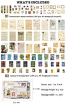 HASTHIP  200pcs Vintage Scrapbook Supplies Pack for Art Journaling Bullet Notebook DIY Album Sticker Vintage Journal Stickers Tape