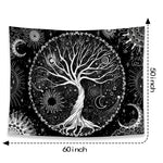 HASTHIP  Tree of Life Tapestry Black and White Tapestry Galaxy Space Tapestry Black Aesthetic Tapestry Wall Hanging for Bedroom (50¡Á60 Inches)