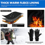 ZIBUYU  Winter Gloves for Men Women Adult Warm Bike Riding Gloves Touch Screen Finger Microfiber Anti-Slip Design Windproof Waterproof Snow Ski Gloves Hand Gloves(Black)