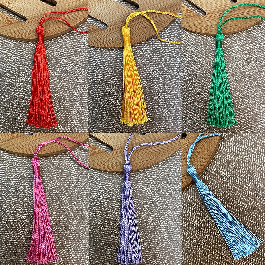 HASTHIP  Handcraft Tassels for Decoration 76pcs,38 Colors Handmade Tassel with Loop for Jewelry Making Souvenir, Bookmarks, DIY Craft Accessory