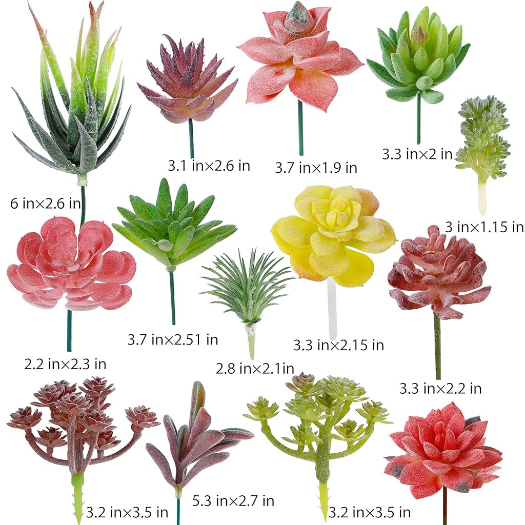 HASTHIP 16 Pcs Artificial Succulent Plants, Different Kinds Assorted Faux Succulent Plants, Flowers Home Decor Plant, Artificial Hanging Plants String of Pearls Plant for Wedding Floral Home Decor