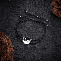 ZIBUYU  2pcs Creative Yin Yang Taiji Bracelets, Oriental Harmony Bracelet Gift Bracelet for Girls Bracelet for Women Couple Bracelet Friendship