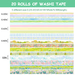 HASTHIP 20 Rolls Washi Tape Set Oil Painting Decoration Art Masking Washi Tape for Scrapbook Supplies, DIY Decor and Craft Supplies