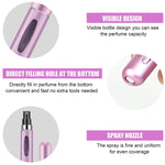 ELEPHANTBOAT  5ml Refillable Perfume Atomizer Spray Bottle, Portable Mini Travel Decant Sprayer Refiller Bottle Easy to Fill Scent Aftershave Pump Case for Traveling and Outgoing