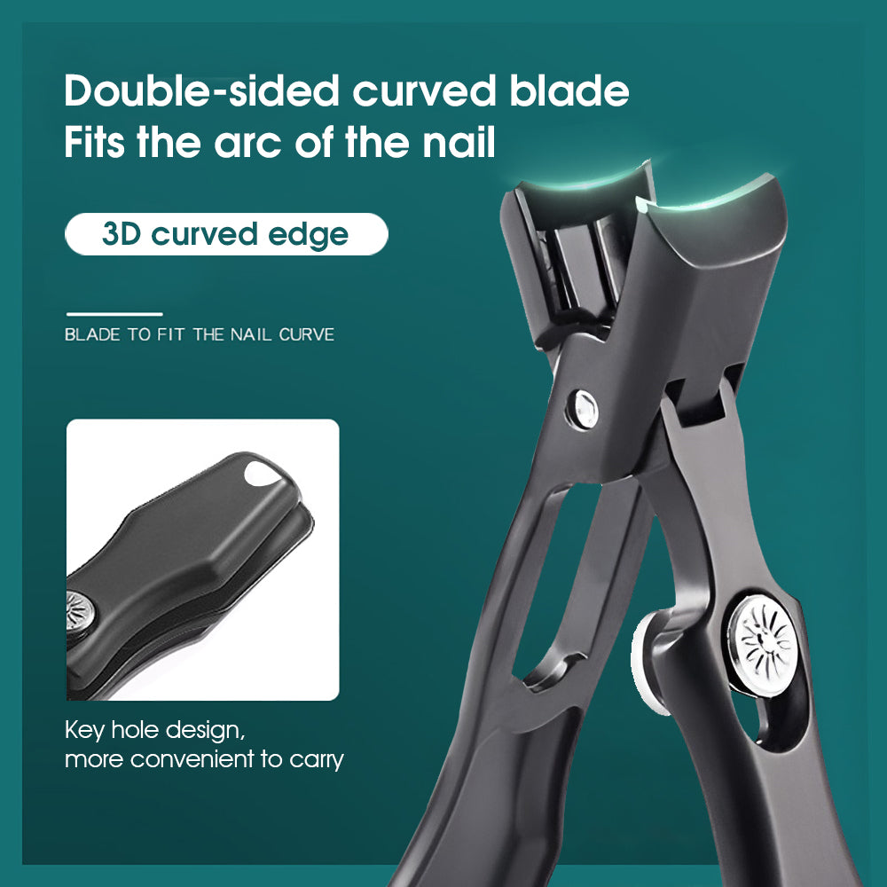 MAYCREATE  Nail Cutter For Men Stainless Steel Nail Clippers with Leather Cover Toenail Clippers Wide-Opening Sharp Jaws for Thick Nails, Professional Nail Trimmer