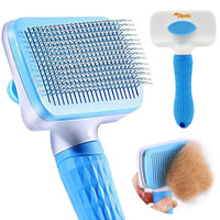 Qpets  Slicker Dog Comb Brush Pet Grooming Brush Daily Use to Clean Loose Fur & Dirt - Blue