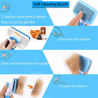 Qpets  Slicker Dog Comb Brush Pet Grooming Brush Daily Use to Clean Loose Fur & Dirt - Blue