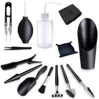HASTHIP 14pcs Gardening Tools Kit with Storage Bag & Mat, Plant Tools Kit for Home Gardening Agricultural Tools for Small Plants, Transplanting, Seedling, Succulent Planting