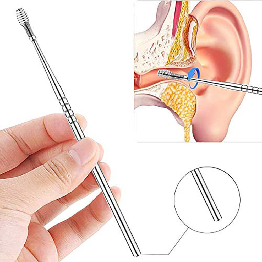 MAYCREATE  7PCS Ear Cleaner Kit with Storage Box, Stainless Steel Earpick Ear Cleaner Set, Ear Wax Removal Kit