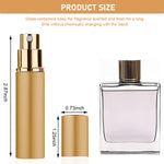 MAYCREATE 2PCS 5ml Mini Refillable Perfume Bottle Spray Bottles Portable Perfume Atomizer Portable Perfume Refill Bottle Empty Perfume Dispenser Bottles Travel Accessories (Golden)