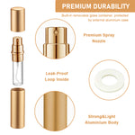 MAYCREATE 2PCS 5ml Mini Refillable Perfume Bottle Spray Bottles Portable Perfume Atomizer Portable Perfume Refill Bottle Empty Perfume Dispenser Bottles Travel Accessories (Golden)