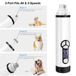 Qpets  Electric Nail Trimmer for Pet Nail Grinder Rechargable Pet Nail Trimmer with LED, Diamond Grinding Bit Adjustable Speed Nail Trimmer Grinder for Dog Cats