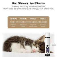 Qpets  Electric Nail Trimmer for Pet Nail Grinder Rechargable Pet Nail Trimmer with LED, Diamond Grinding Bit Adjustable Speed Nail Trimmer Grinder for Dog Cats