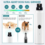 Qpets  Electric Dog Nail Trimmer with LED Light, Dog Nail Grinder Rechargable Cat Nail Trimmer, 2 Adjustable Speed Dog Nail Cutter for Dog Cats