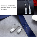 ZIBUYU 1 Pair EarringRaindrop-Shape Drop Earrings for Ladies, Beautiful Faux Opal Drop Earrings Women Jewelry Gift
