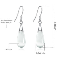 ZIBUYU 1 Pair EarringRaindrop-Shape Drop Earrings for Ladies, Beautiful Faux Opal Drop Earrings Women Jewelry Gift