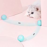 Qpets Smart LED 360¡ã Rotating Cat Toy Ball, Interactive Cat Toys Rechargeable Rotating Ball with LED, Cat Chasing Toy Automatic Rotating Smart Obstacle Avoiding Cat Chasing Toy