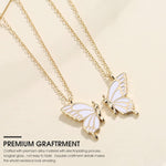 ZIBUYU  Butterfly Necklace Alloy Friendship Necklace for Girls Women Necklace Girlfriend Love Sisters Necklace Gift,One Pair(Golden)