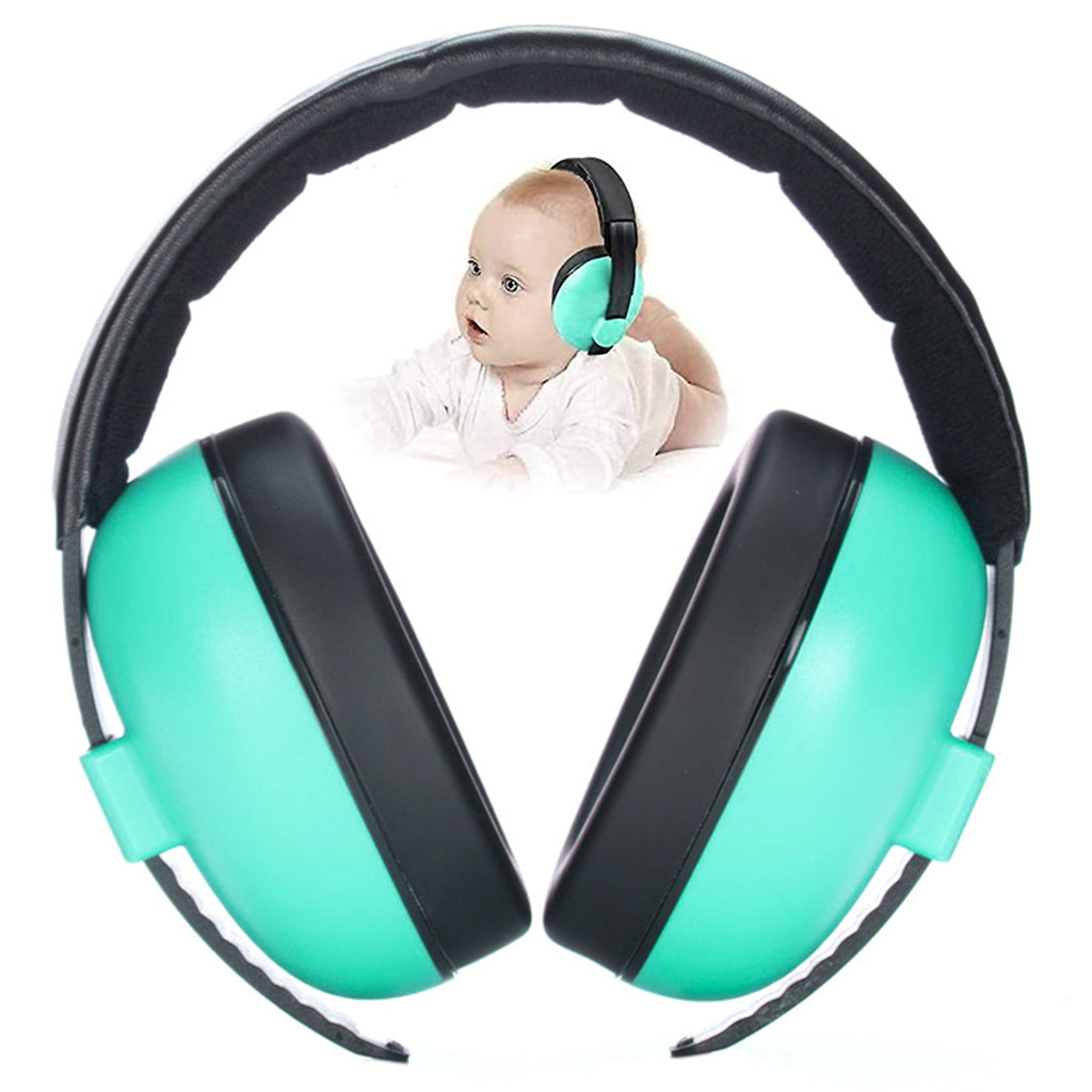 SNOWIE SOFT Baby Hearing Protection Earmuffs for Baby Sleep Flight Travel, Baby Ear Protection Noise Canceling Headphones for Baby Toddler Kids 0-3 Years (Green)