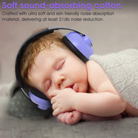 SNOWIE SOFT  Baby Ear Protection Noise Canceling Headphones for Baby Sleep Flight Travel, Baby Hearing Protection Earmuffs for Baby Toddler Kids 0-3 Years (Purple)