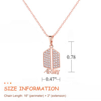 SANNIDHI BTS Necklace for Women Pendant Necklace for Girls Stylish,Zirconia Jewelry Necklaces Army Fans Gift (rose gold)