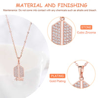 SANNIDHI BTS Necklace for Women Pendant Necklace for Girls Stylish,Zirconia Jewelry Necklaces Army Fans Gift (rose gold)