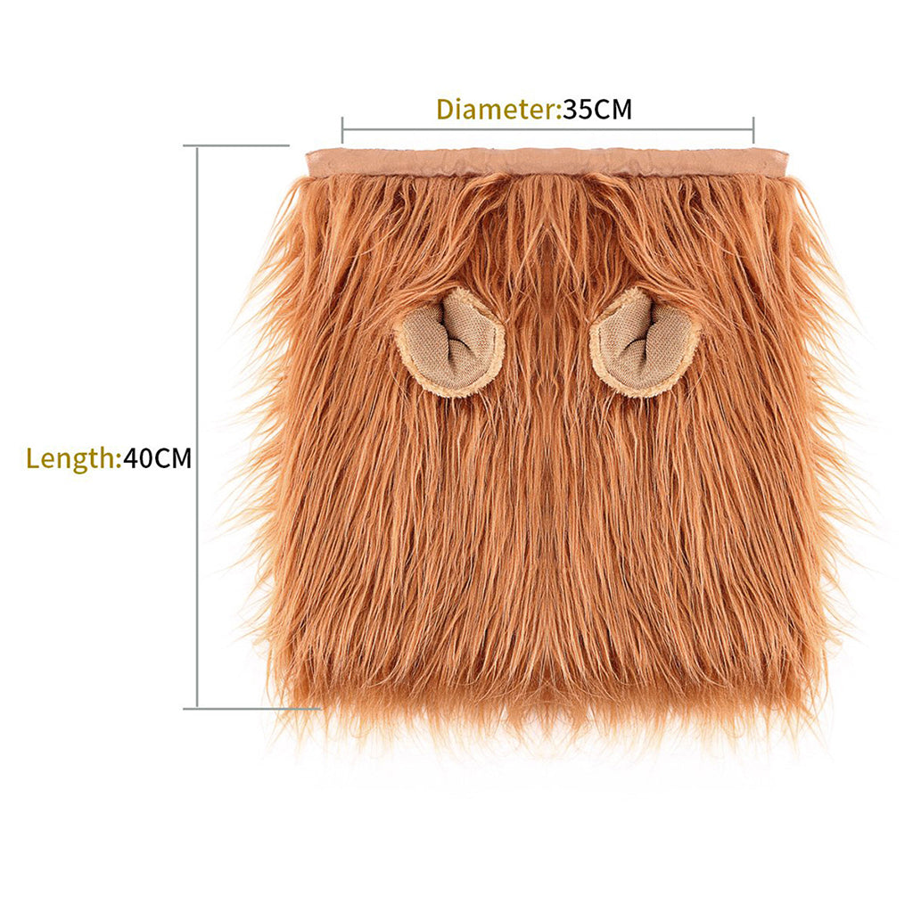 Qpets Dog Lion Mane Funny Headwear for Lion Mane for Dogs Lion Hair Ear Headwear for Dog Halloween Party Festival Headwear