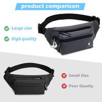 GUSTAVE Large Waterproof Sling Backpack Chest Bag Waist Bags Fanny Pack Cross Body Travel Bag BumBag Men Women Fanny Pack for Hiking Travel Camping Running Sports Outdoors with Adjustable Strap (Grey)