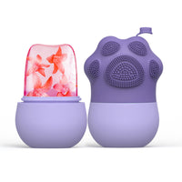 HANNEA Ice Roller for Face Massage & Eye, Anti-Leak Silicone Ice Face Roller Ice Mould With Cleansing Brush, Women Skin Care Ice Facial Roller for Eliminate Edema & Calm Skin, Shrink Pore (Purple)