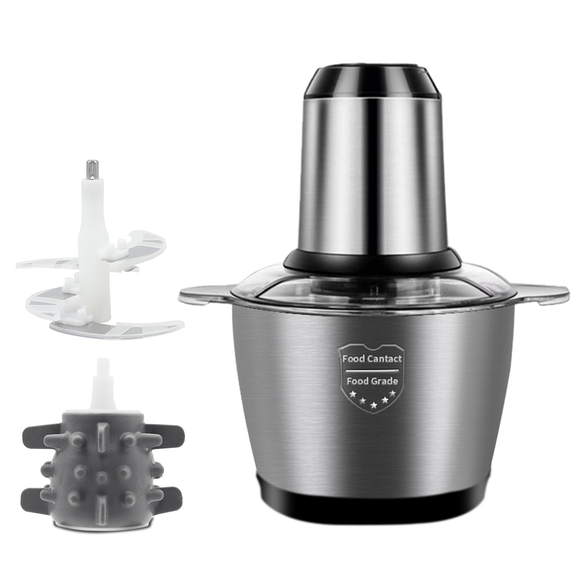 HASTHIP Chopper for Kitchen Electric 2L 400W Vegetable Chopper Good Grade Stainless Steel Garlic Chopper with 2 Speeds Adjustable Meat Mincer Meat Grinder Machine for Nuts Onion Veg and Salad