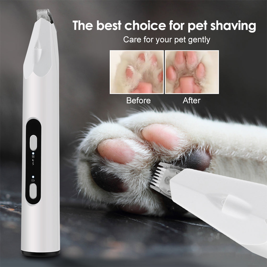 Qpets 3 In 1 Dog Trimmers Rechargeable for Small Area, Dog Hair Trimmers with LED and UV Light Mini Ceramic Blade Hair Trimmer for Hair Around Paws, Buttocks, Wounds for Cats Dogs