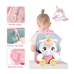 PALAY Baby Backpack Kids Backpack for Girls & Boys Plush Bag with with Cartoon Unicorn Stuffed Toy(Detachable) for Toddler Baby Gift Backpacks for 1-3 Years Old Child 22 * 26cm (Pink)