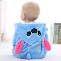 SNOWIE SOFT Baby Jumpsuit for Boys Girls, Toddler Baby Romper Flannel Cartoon Dress Warm Soft Pajamas for Kids Party Cartoon Stitch Jumpsuit for Girls Boys (18-27 Month)