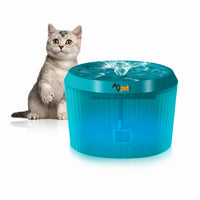 Qpets 2L Cat Water Fountain with Led Indicator Light, Safe Cat Dog Water Dispenser with Filter,Water Dispenser for Cat, Dog Water Fountain Dog Water Fountain for Cats USB Plug and Play(Green)