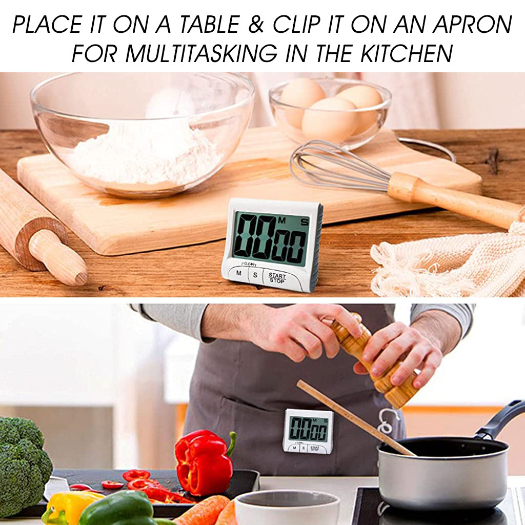 ZIBUYU 3  Large Display Kitchen Timer with Digital Timer Bracket &Magnetic Design Cooking Timers For Kitchen Study,Working Out,Baking Timer,Schedule Reminder