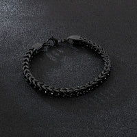 ZIBUYU Stainless Steel Bracelet for Men Chain Bracelet for Boys Curb Chain Fashion Bracelet, 8.5  (Black)